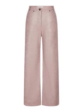 MOUSSY 春季新品甜酷港风直筒宽松皮裤休闲裤女028HAZ30-1111