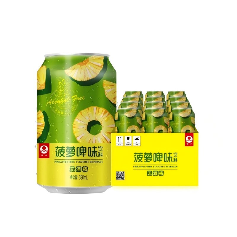 珠江菠萝啤味饮料无酒精老少皆宜