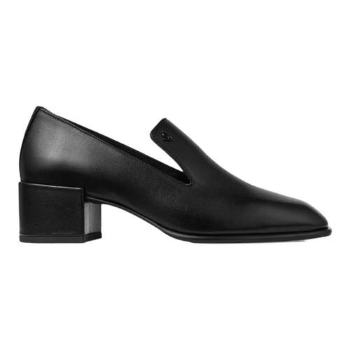 JIMMYCHOO/黑色复古皮革便鞋