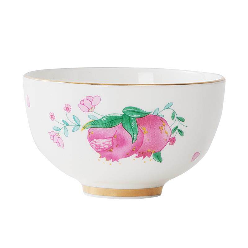 华光国瓷骨瓷主人杯茶杯茶碗100ml功夫茶杯散件单杯礼盒珐琅石榴