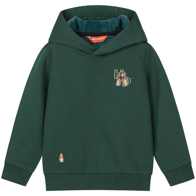 暇步士童装儿童加绒卫衣男童秋冬新款中大童保暖厚上衣潮帅气帽衫