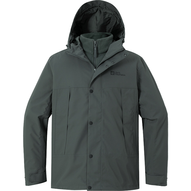 摇粒绒三合一冲锋衣狼爪防风男