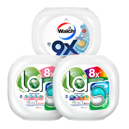 威露士9x除菌除螨洗衣凝珠32粒洁净8X4合1洗衣珠倍柔护色50颗去渍