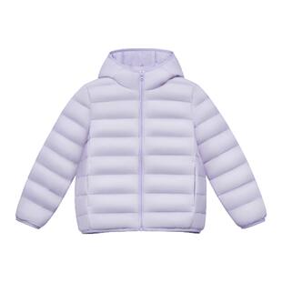 雪中飞2026秋新款男女童连帽经典排骨羽绒纯色简约百搭舒适