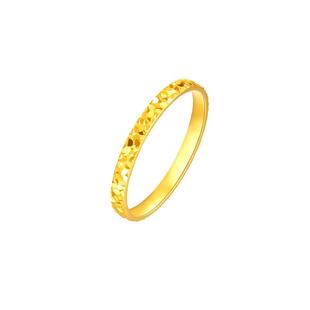 周大生黄金戒指碎碎冰碎金爆闪戒指手饰指环送女友妈妈节生日礼物