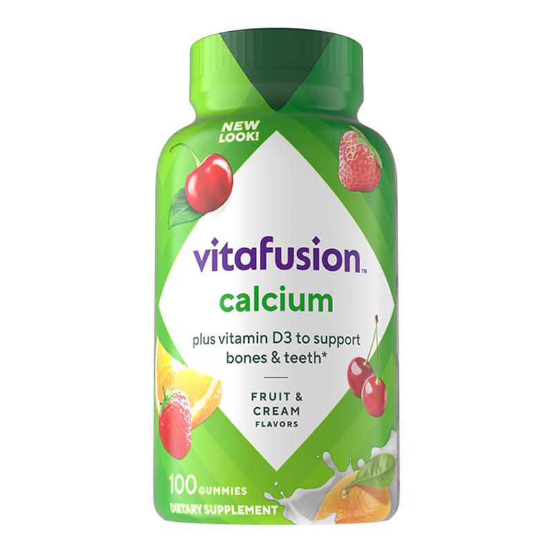 美国Vitafusion钙+维生素D3软糖全家补钙vd钙进口钙片水果味正品