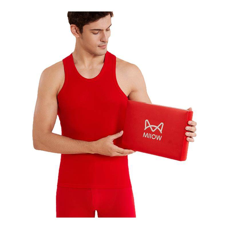 猫人大红色男士背心纯棉2026结婚马年本命年内衣内裤袜子套装礼盒,女士内衣/男士内衣/家居服,保暖上装,淘宝优惠券,粉丝福利购,淘宝优惠卷