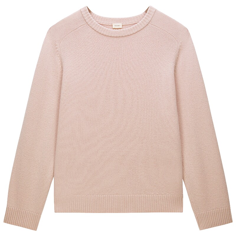 OCHIRLY欧时力  牦牛绒羊毛针织毛衣女圆领宽松外穿2025秋冬