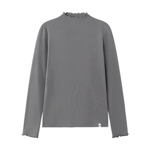 全棉时代女士打底衫 圆领弹力针织打底上衣单穿纯棉百搭简约春秋新