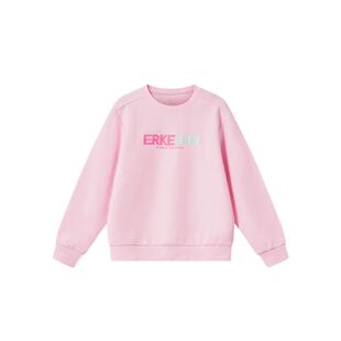 加绒衣服男童儿童运动上衣秋装 鸿星尔克童装 女童圆领卫衣大童秋季