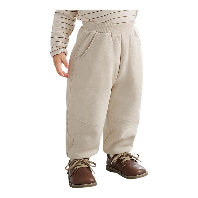 嫚熙婴童卫裤宝宝男童装暖氧吧儿童加绒加厚保暖童装裤子女宝长裤