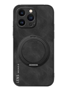 适用苹果17手机壳iphone16promax新款15/17air/13旋转支架14男款磁吸12羊巴皮11软x外壳xsmax潮流英文8plus