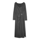 新款 连衣裙女2025冬季 收腰气质垂感长裙子 荡领优雅长袖 ELLE法式