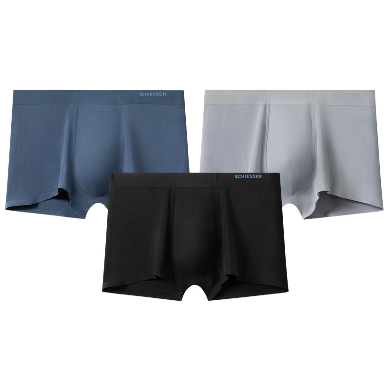 舒雅男士3条装5A抑菌平角内裤