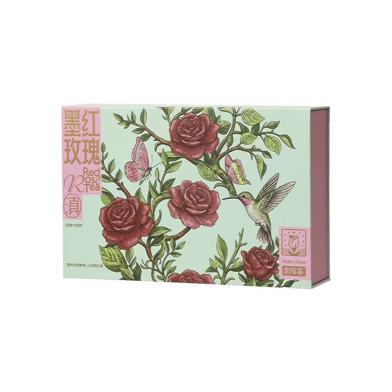 李陌茶云南冻干墨红玫瑰无熏硫玫瑰花茶独立包装礼盒【免费试喝】