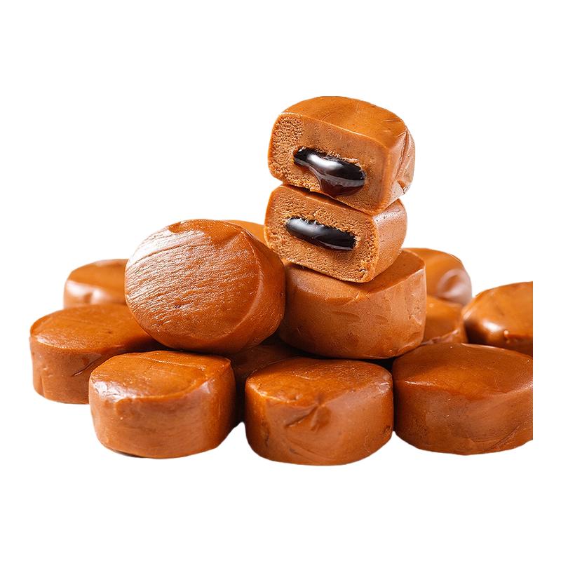 太妃糖巧克力味爆浆夹心糖果网红零食喜糖糖果批发