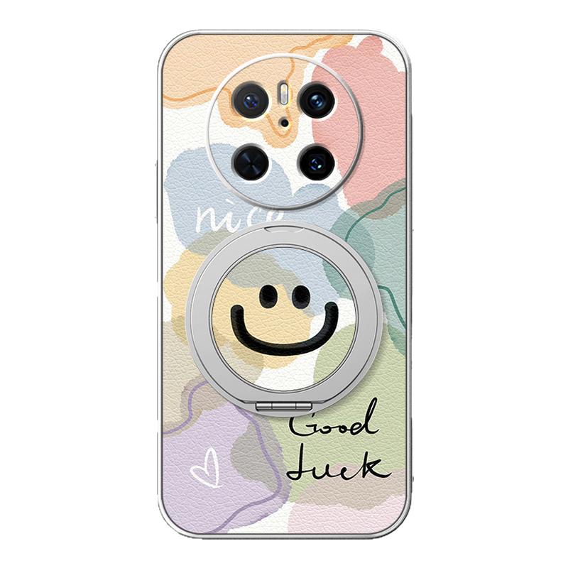 适用华为mate70pro手机壳女款mate60pro+小羊皮air新款mate50磁吸支架mt40防摔60por全包mate30卡通彩色笑脸