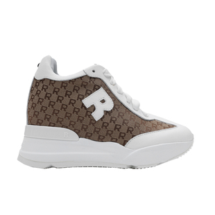 Ruco 款 Line如卡莱女牛皮革复古老花厚底9cm增高休闲跑鞋 经典