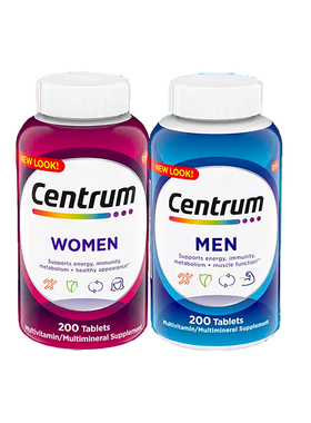 Centrum善存复合维生素女性男性200粒中老年五十岁银片275粒综合