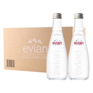 法国evian依云进口天然矿泉水330ml 750ml玻璃瓶弱碱性饮用水