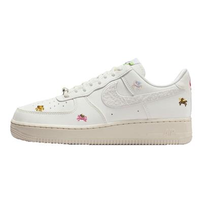 NIKE耐克空军一号女鞋马年限定新年款AF1刺绣运动板鞋IQ1143-100