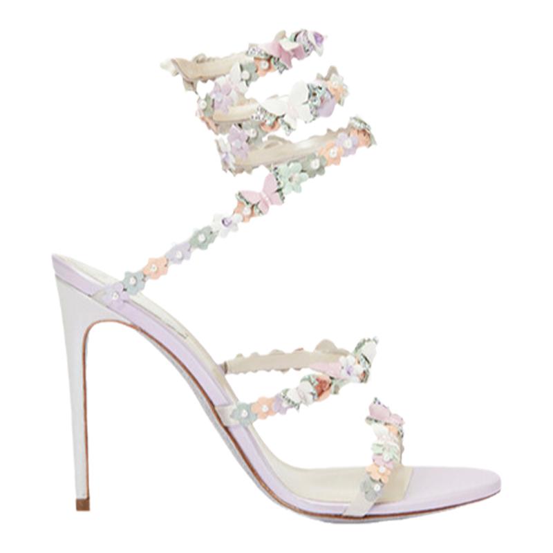 水钻镶嵌多带女士凉鞋高跟鞋rc