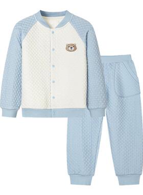 ibaby×outlast太空科技恒温小奶泡四面弹空气层家居服套装儿童套