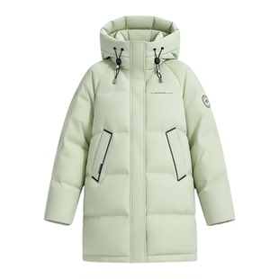 雪中飞2026冬新款女士长款羽绒服连帽时尚简约保暖舒适公主优雅美