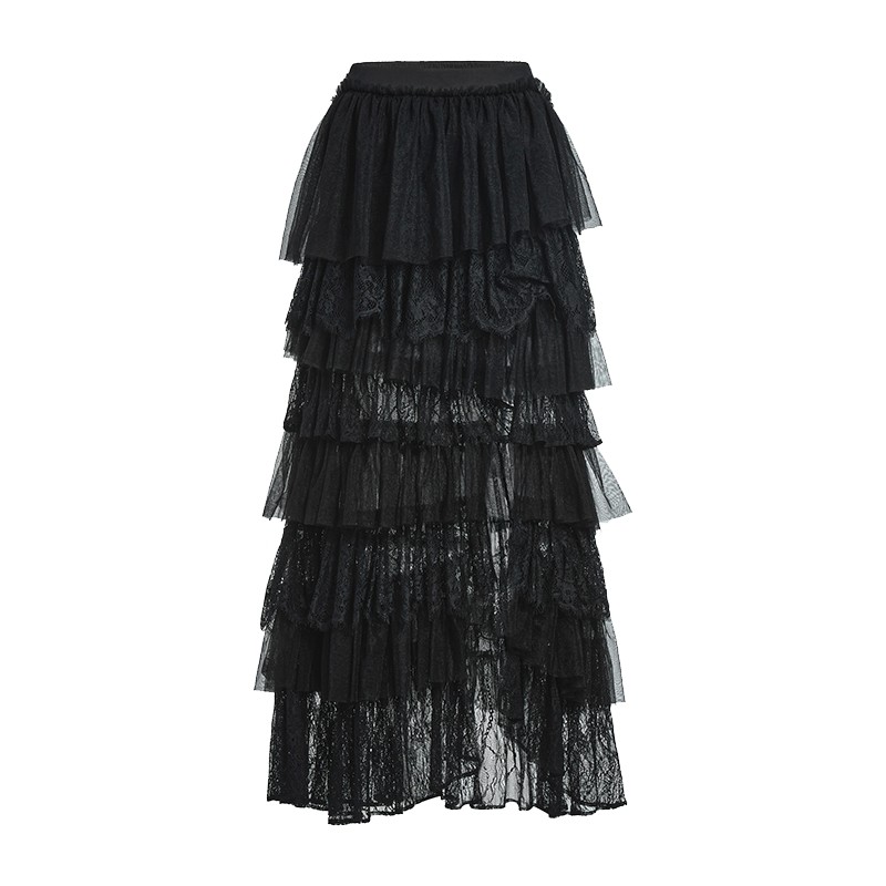 FIVE PLUS半身裙甜酷风蕾丝侧开叉网纱蛋糕长半裙2026新款女春装,女装/女士精品,半身裙,淘宝优惠券,粉丝福利购,淘宝优惠卷