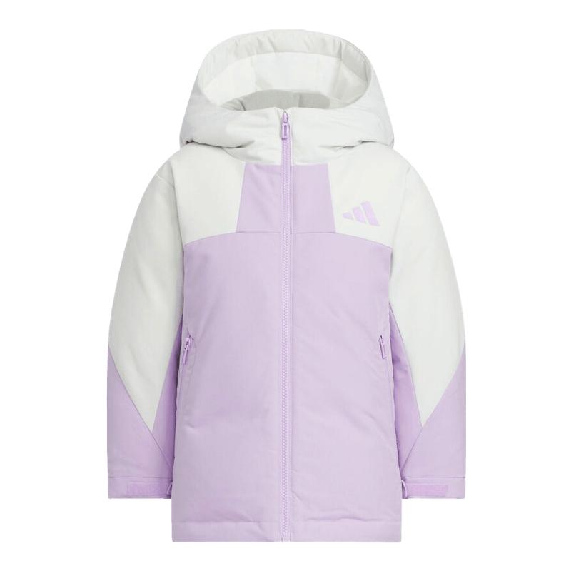 adidas阿迪达斯女小童运动训练保暖连帽羽绒服外套KC5415