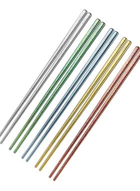 康宁纯钛筷子24g高档分餐筷家用轻奢抗菌防霉防滑一人一筷送礼盒