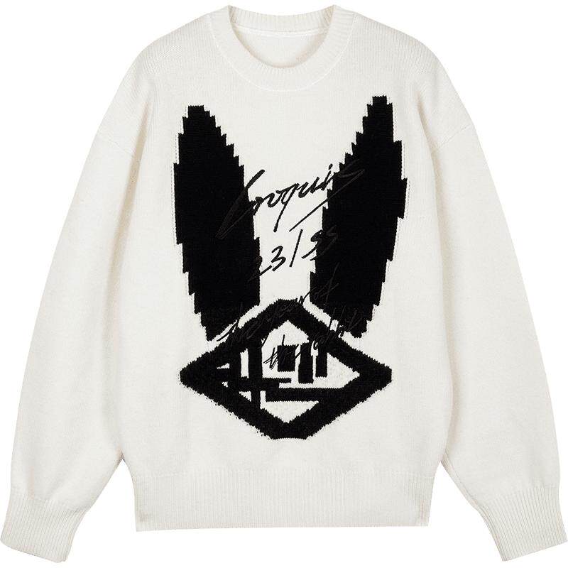 速写outlets奥莱男装秋冬折扣新款毛衫兔年宽松圆领套头毛衣官