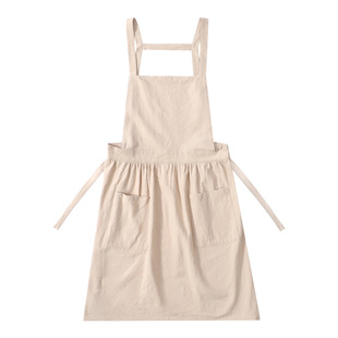 围裙厨房家用做家务纯棉袖 套女防污防油餐饮烘焙美甲高级感工作服