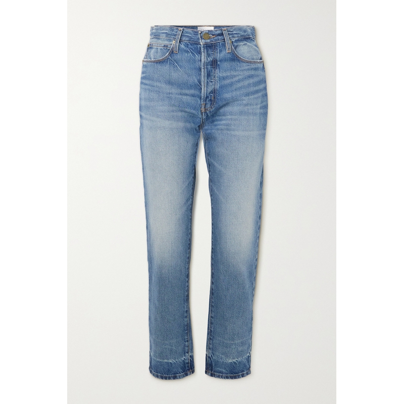 【折扣】FRAME 夏季女简约高腰直筒九分牛仔裤