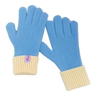 针织羊绒手套女冬季新款触屏加绒保暖加厚防寒分指韩版毛线手套潮