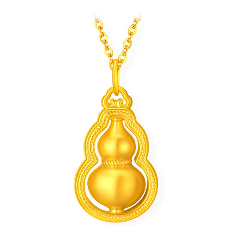 周大生黄金转运珠吊坠节日礼物
