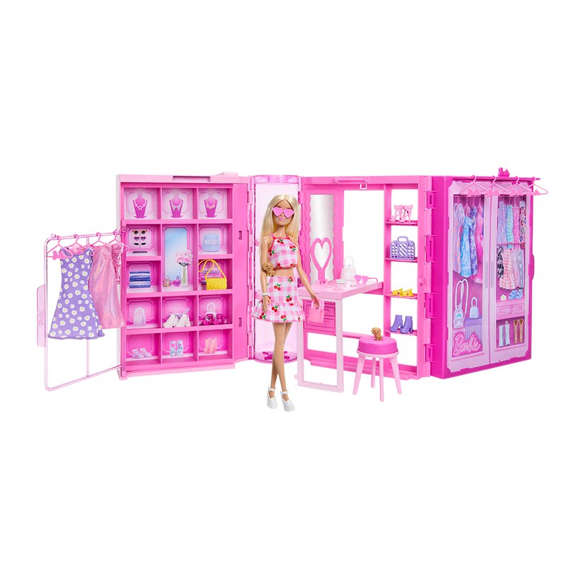 芭比趣玩梦幻衣橱玩具女孩生日公主换装过家家送人礼物儿童玩具