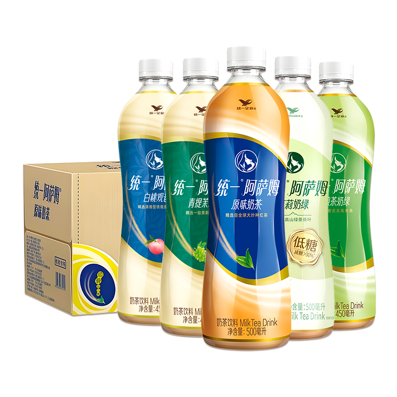 统一阿萨姆奶茶瓶装整箱白桃新品