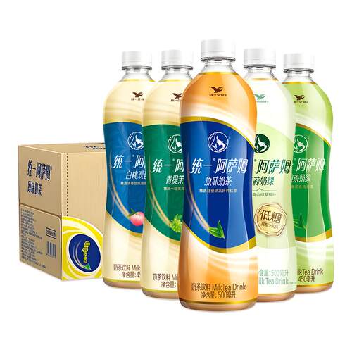 统一阿萨姆奶茶瓶装整箱白桃新品