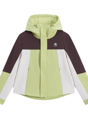 Kappa卡帕女装2025春季新款运动休闲百搭防风连帽外套K0F22FJ82