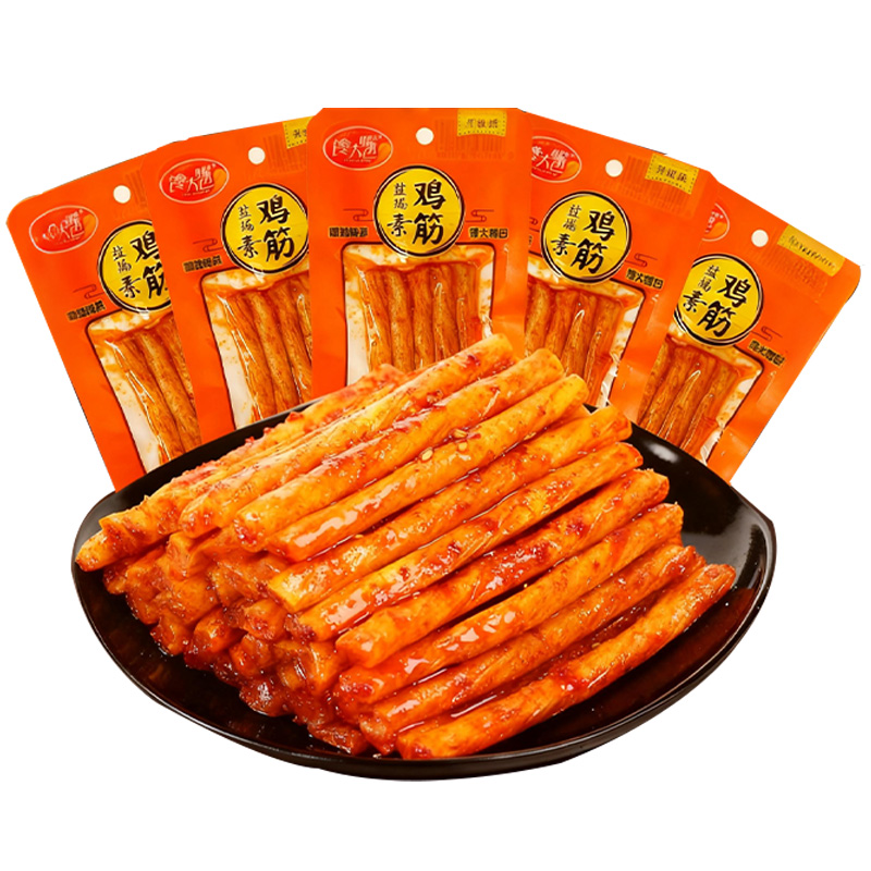 馋大嘴巴辣条素鸡筋30包发货快