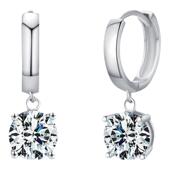 MODIAN摩典莫桑钻1克拉耳环女S925纯银超闪奢华优雅灵动吊坠耳饰