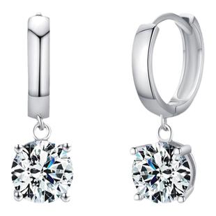 MODIAN摩典莫桑钻1克拉耳环女S925纯银超闪奢华优雅灵动吊坠耳饰