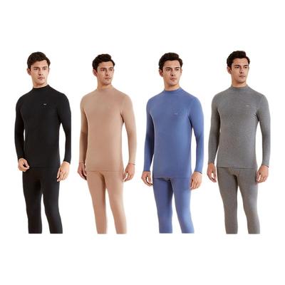 猫人纯棉保暖内衣套装男士中领棉毛衫秋衣秋裤男款秋冬半高领打底