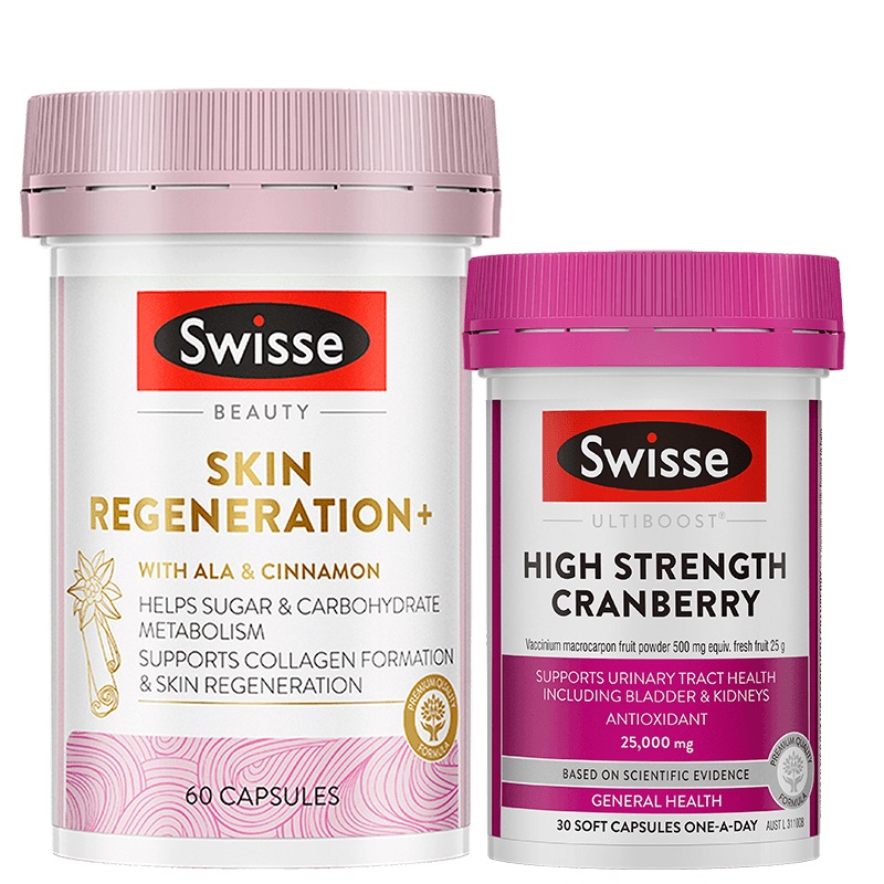 【自营】Swisse斯维诗金装抗糖丸60粒女性保养蔓越莓精华胶囊30粒