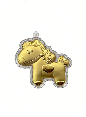 2026足金999黄金马上有钱新年送朋友手机链挂绳钥匙扣挂件20mg