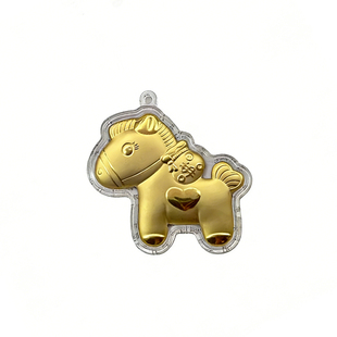 2026足金999黄金马上有钱新年送朋友手机链挂绳钥匙扣挂件20mg