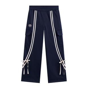 2026春季 长裤 新款 条纹蝴蝶结宽松工装 K0G22AX01 时尚 Kappa卡帕女裤