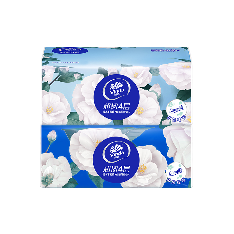 维达山茶花抽纸4层2包实惠装