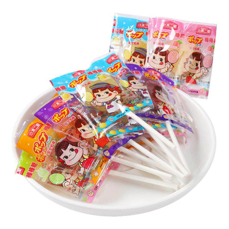 不二家棒棒糖水果喜糖满月宝宝糖果散称水蜜桃味儿童奖励休闲零食